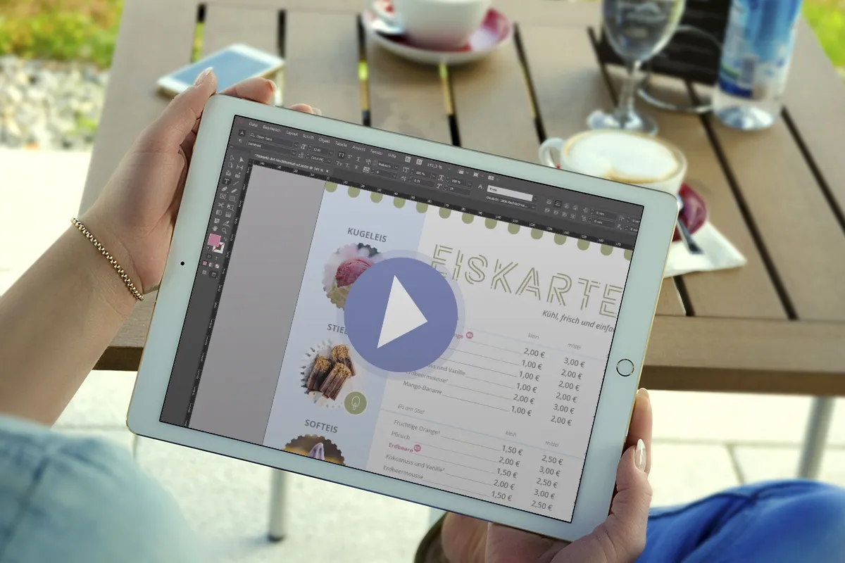 Video-Anleitung: Eiskarten-Vorlagen in InDesign anpassen