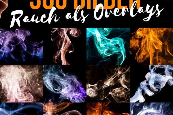 Smoke-Overlays, Rauch-Bilder in verschiedenen Farben