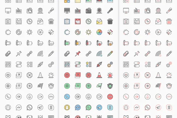 100 Interface-Icons für Webseiten und Apps