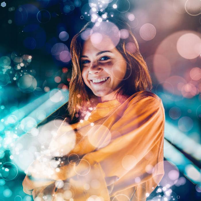Magiske bokeh-overlays til skinnende fantasybilleder og fotoeffekter