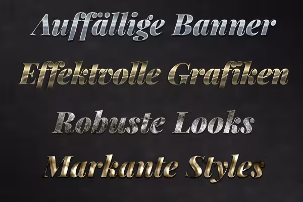 Photoshop styles for expressive metal effects