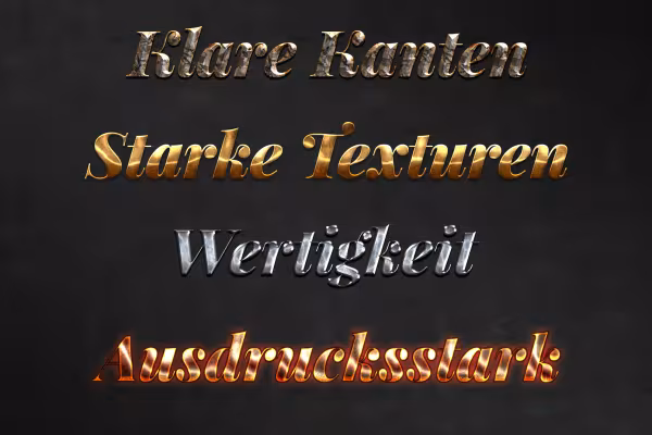Photoshop styles for robust metal effects