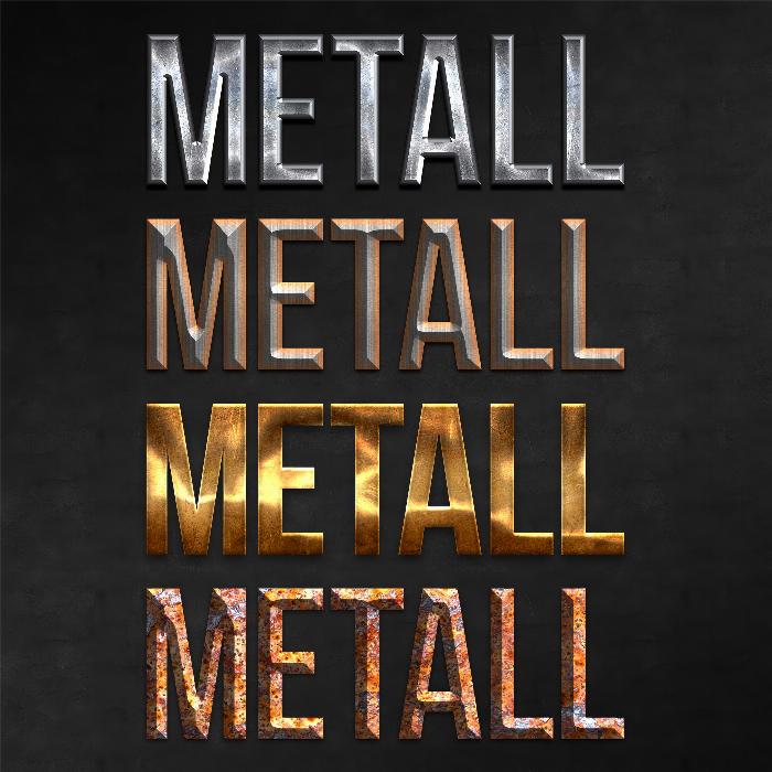 Photoshop styles for striking metal effects