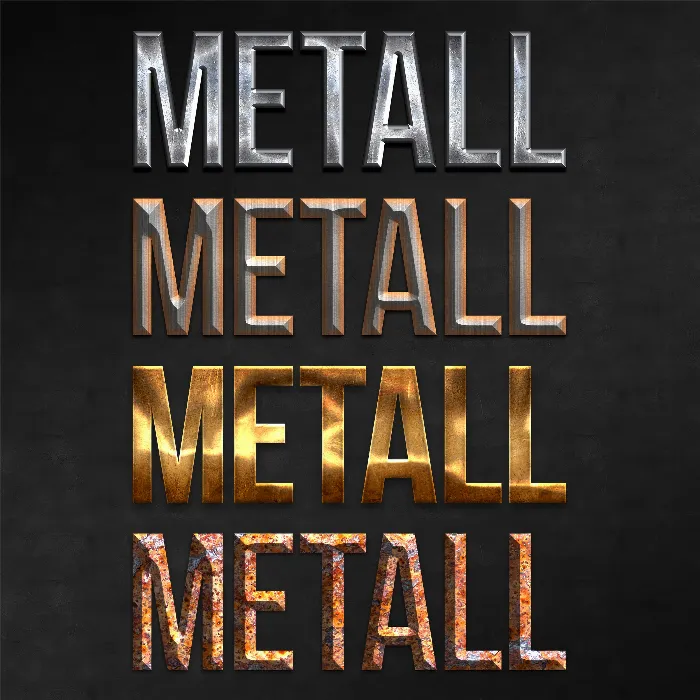 Photoshop-i stiilid määratlevate metalliefektide jaoks