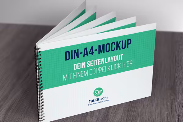 Mockup for landscape format hardcover brochures with spiral binding