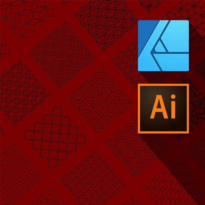 Patrones geométricos como vectores para Illustrator y Affinity Designer