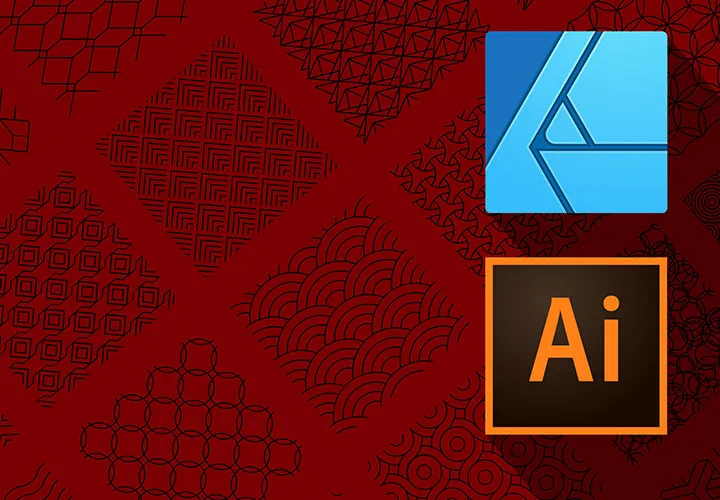 Geometryczne wzory jako wektory do programu Illustrator i Affinity Designer