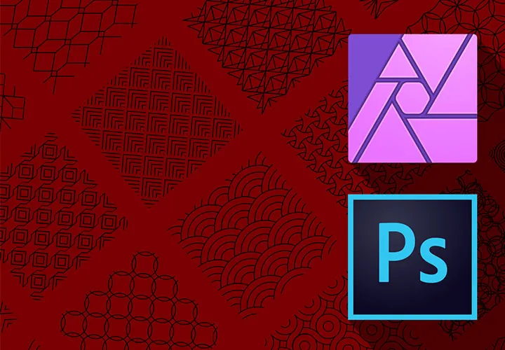 Geometric patterns for Photoshop and Affinity Photo