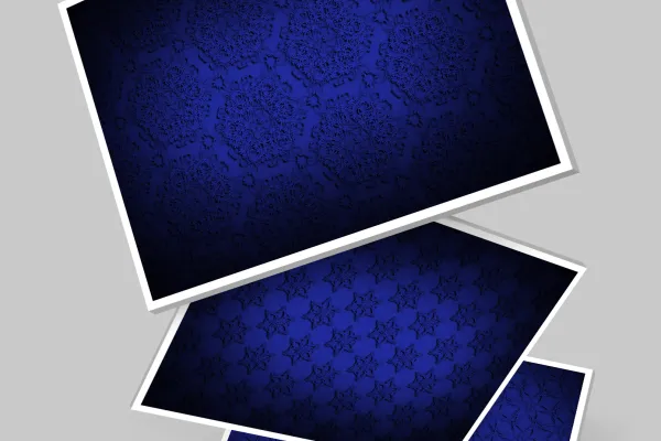 Three variants with background images in blue