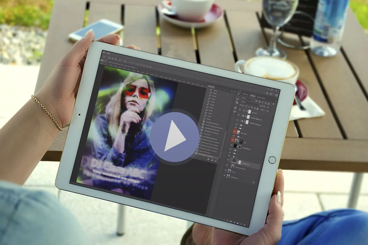 Video-guide: Sådan skaber du et -neonlys- med Photoshop-handlingen.
