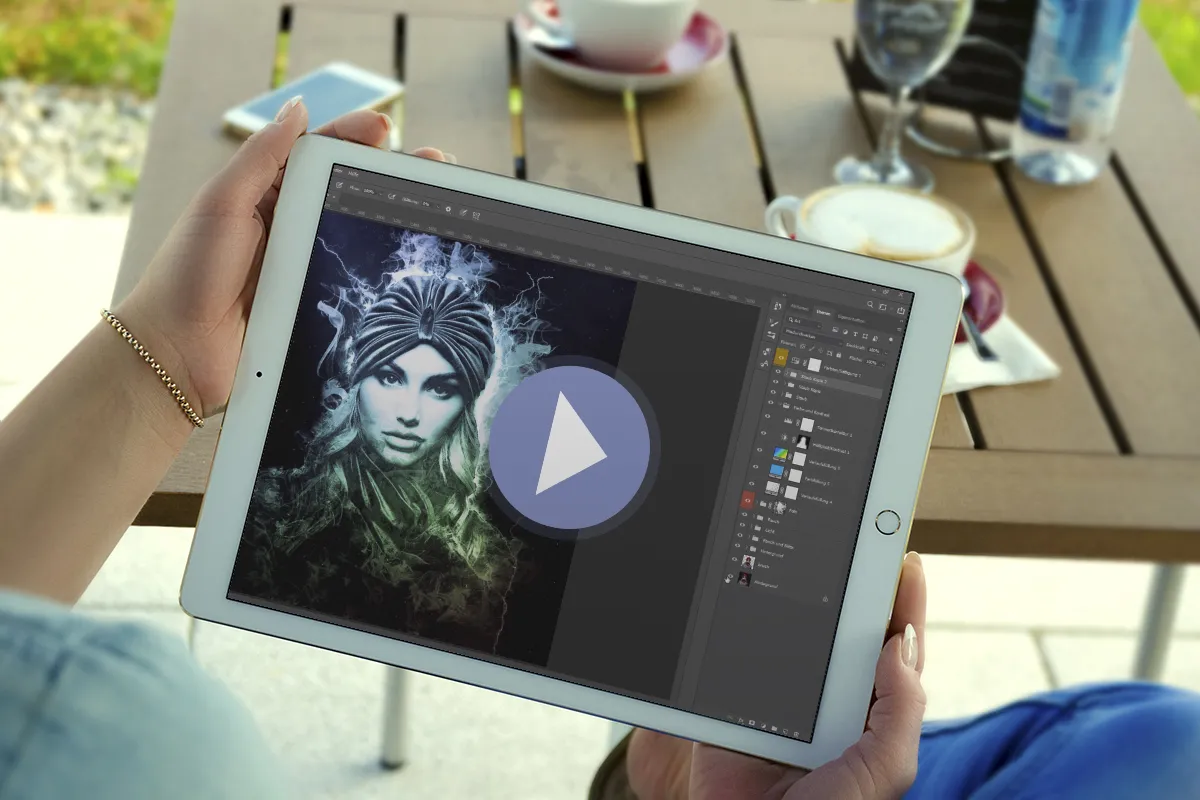 Video instruksjon: Skap høy spenning med Photoshop handlingen "Røyk og lyn