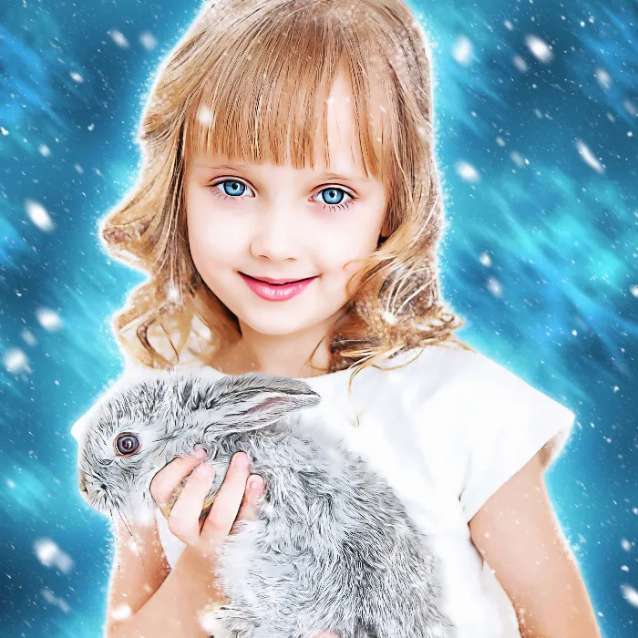 Photoshop-Aktion „Schneeflockenzauber vor Ölfarbigkeit“
