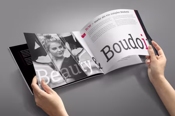Binnenzijden van een brochure, gemaakt in Affinity Publisher als voorbeeld voor de tutorial.