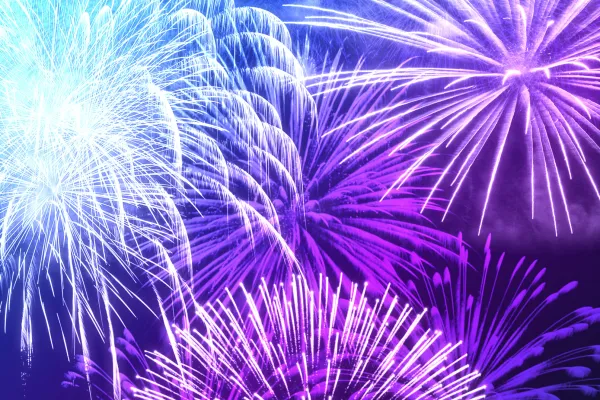 Fuegos artificiales, imágenes preparadas con los pinceles de fuegos artificiales