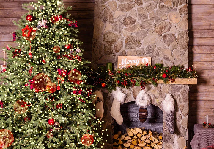 Efectos bokeh para ambientar la iluminación del árbol de Navidad