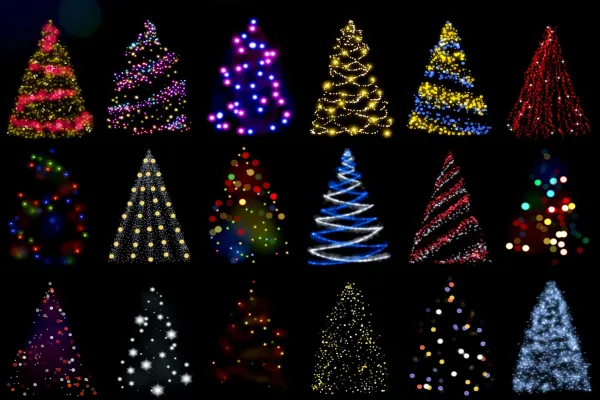 Bokeh overlays to light up the Christmas tree