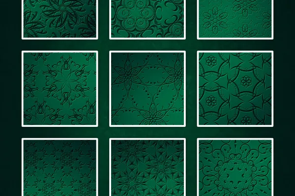 Green wallpapers with ornaments
