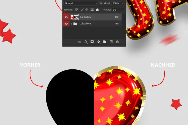 Anwendung der Photoshop-Smartobjekte für Luftballon-Looks