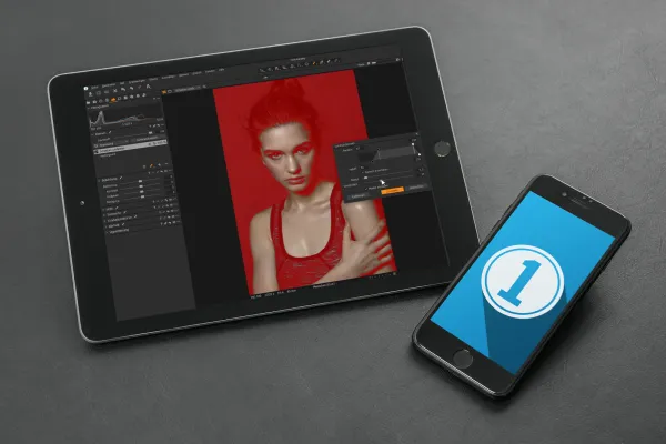 Tablet mit einem Screenshot von Capture One Pro