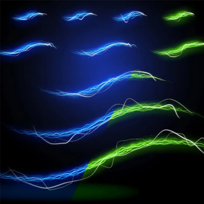 100 glowing light trails: "Glowing Light Trails" for Photoshop and Affinity Photo
