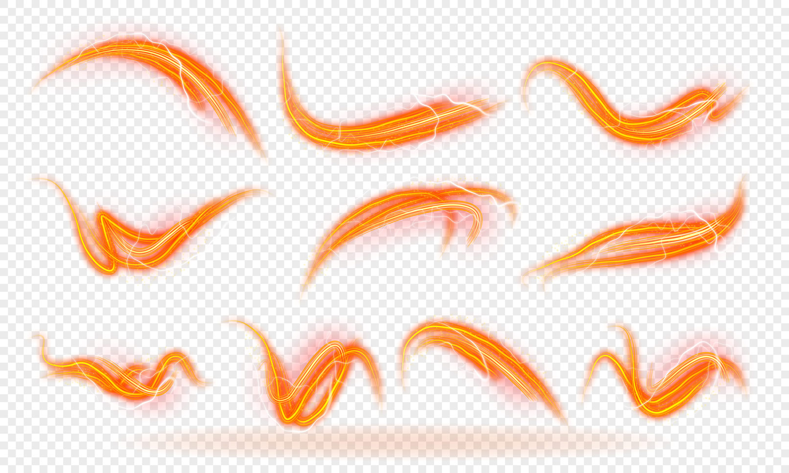 100 Lichtspuren Glowing Light Trails PNG