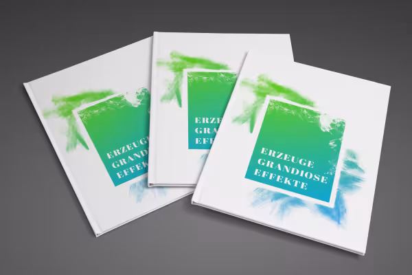 Page de titre d'une brochure ornée d'effets de style grunge.