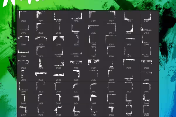 100 pinceaux pour bords et bordures grunge