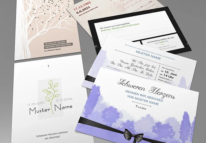 Plantillas de tarjetas funerarias para invitaciones a funerales y servicios conmemorativos