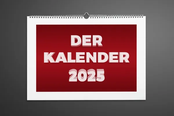 Bruk av en 3D-effekt for en tekst på forsiden av en kalender
