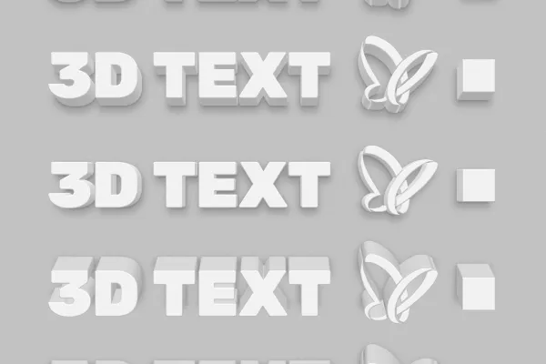 3D-effekter i Photoshop: Tekst i 3D-blokker.