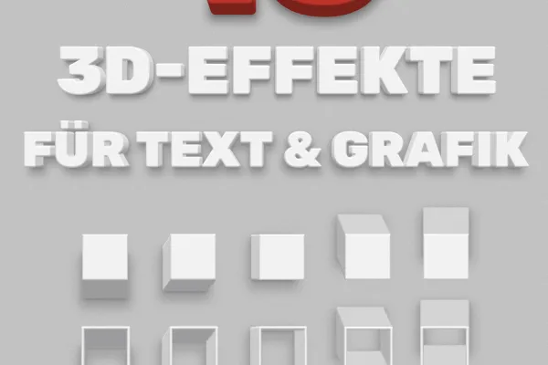 15 3D-effekter for grafikk og tekst i Photoshop, som blir opprettet basert på smartobjekter.