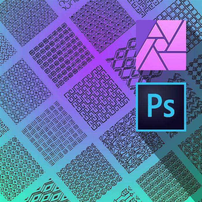 50 Ornamenter: Mønstre for teksturer i Photoshop og Affinity Photo