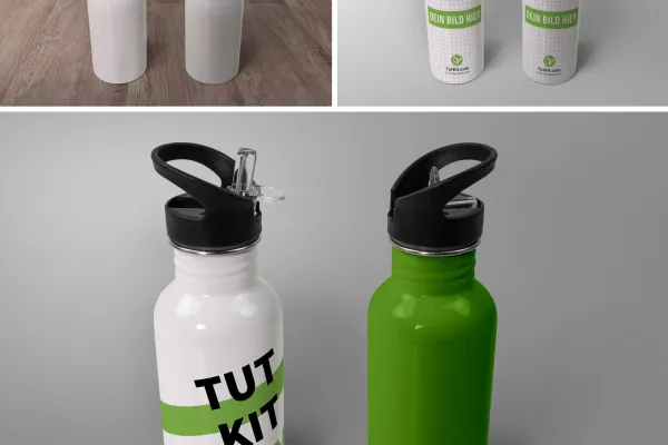 Mockup für Sport-Thermosflasche, Isolierflasche