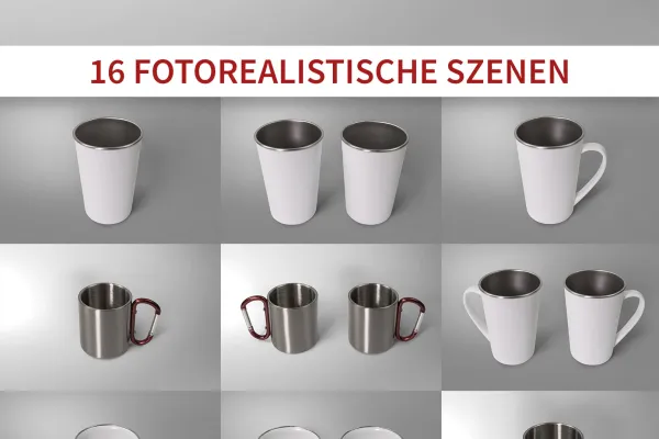 16 mockup Photoshop untuk mug dengan berbagai latar belakang