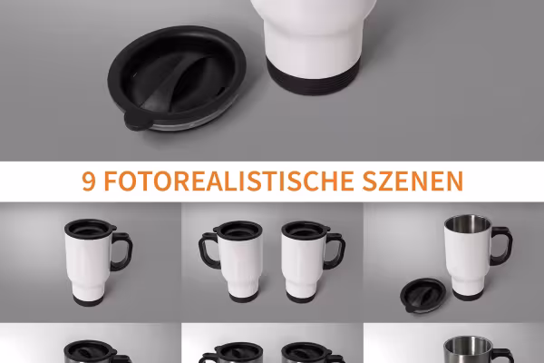 9 Photoshop-mallia termosmukeille ja lämpömukeille erilaisilla taustoilla