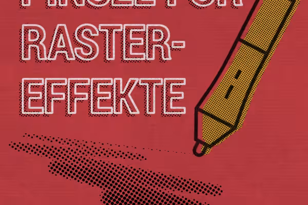 Lettering and graphic in which halftone screens were generated, created with Photoshop