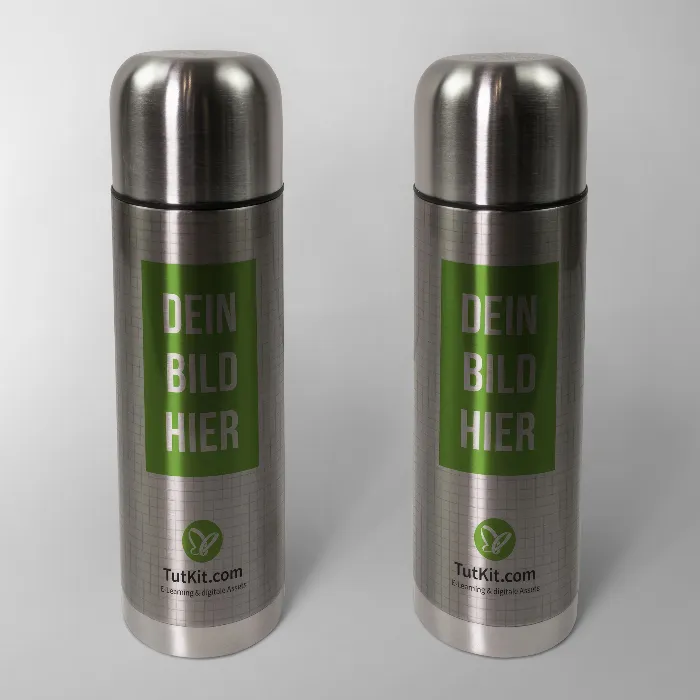 Mockup Photoshop untuk termos botol.