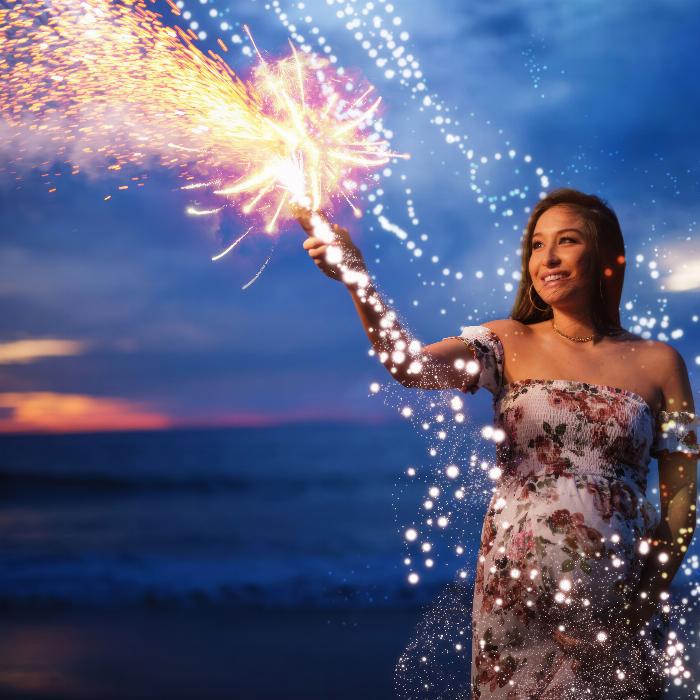 130 glitrende overlegg: eksplosjons-, bokeh- og lyn-effekter