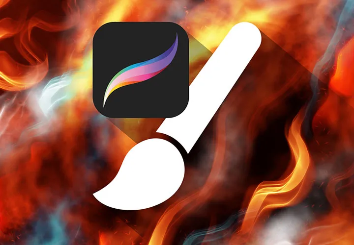 Procreate-Pinsel: Feuer, Flammen, Funken und Rauch