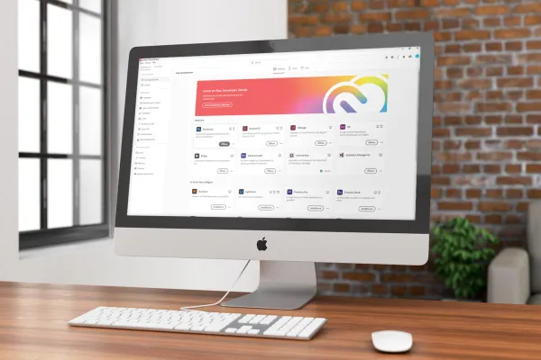 Adobe Creative Cloud Desktop App auf einem Bildschirm