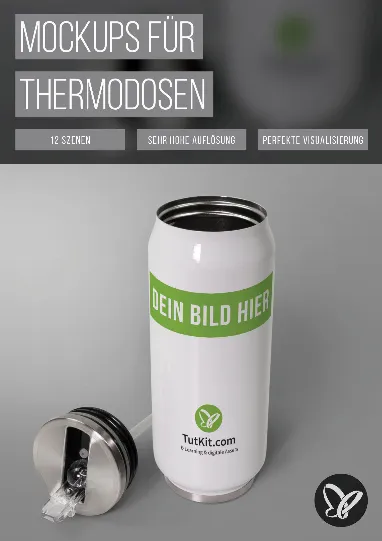 Photoshop-Mockups für Thermodosen