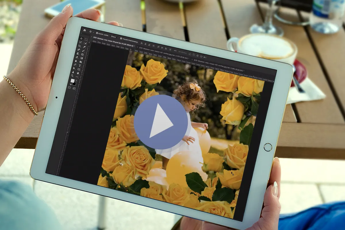 Photoshop-Anleitung: So fügst du Bilder mit roten und gelben Rosen in deine Fotos ein