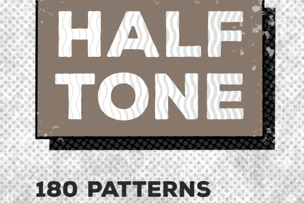 Lettering with Halftone Patterns, created in Photoshop