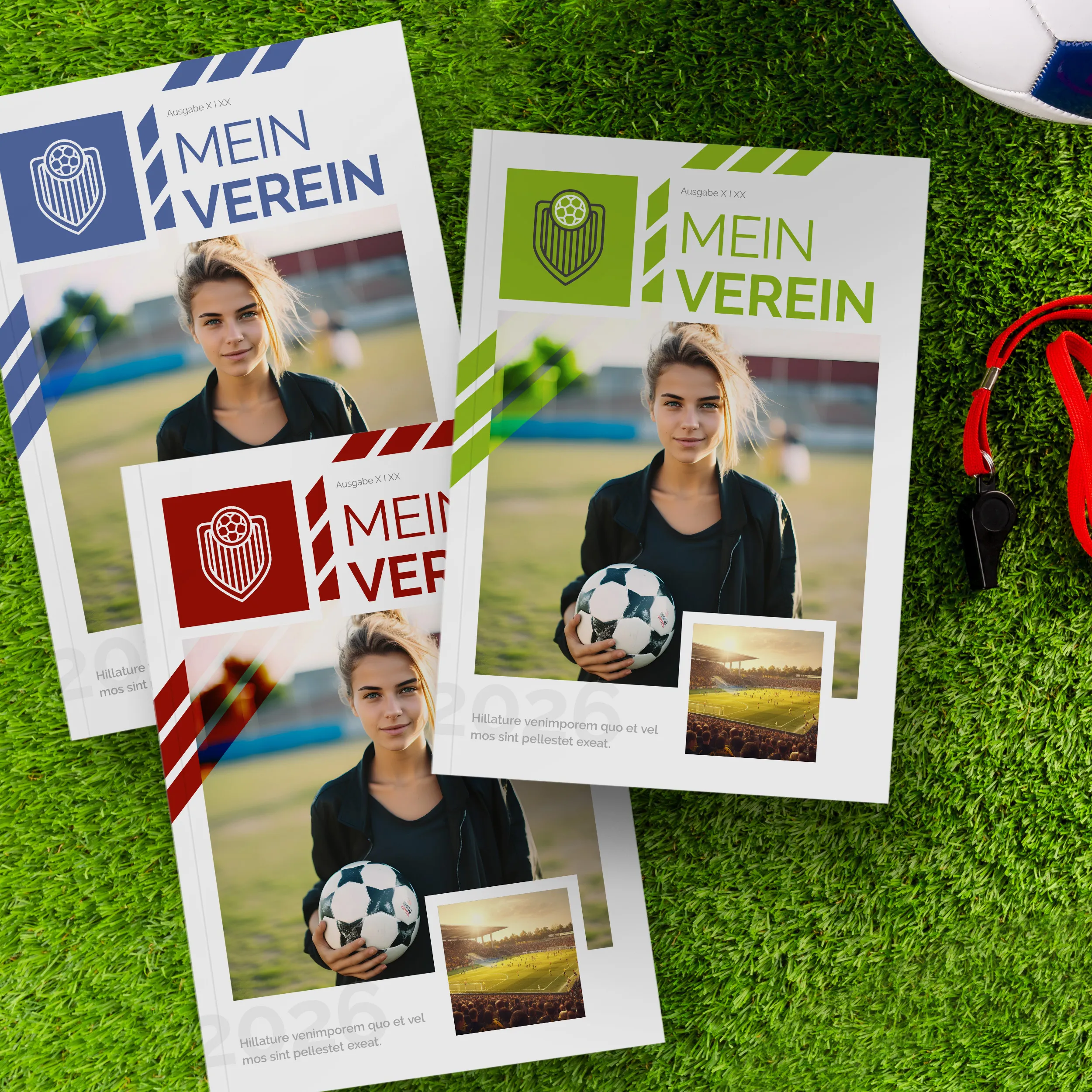 Vereinszeitung erstellen: Vorlage für Sportvereine mit 50 Musterseiten