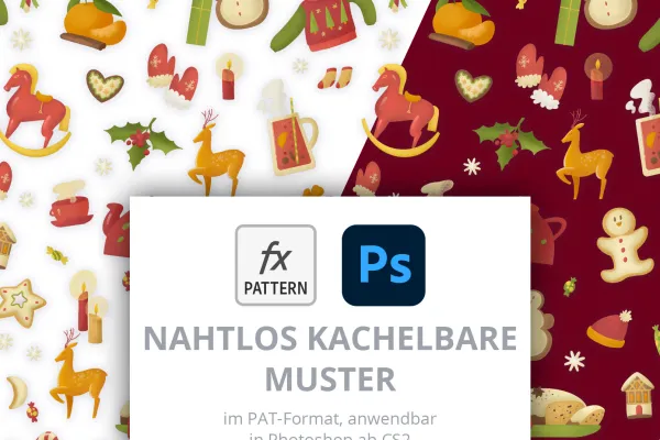 Christmas patterns and illustrations: seamless tileable patterns for Photoshop
