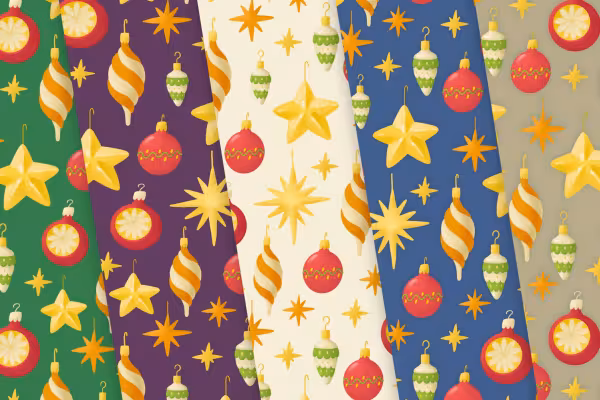 Christmas patterns and illustrations: 5 color variations