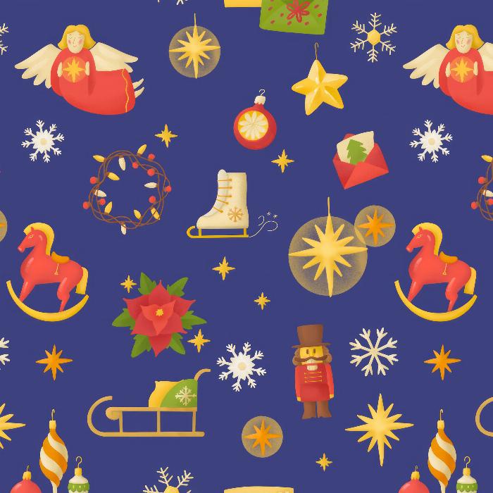 Christmas illustrations as patterns and images for atmospheric backgrounds