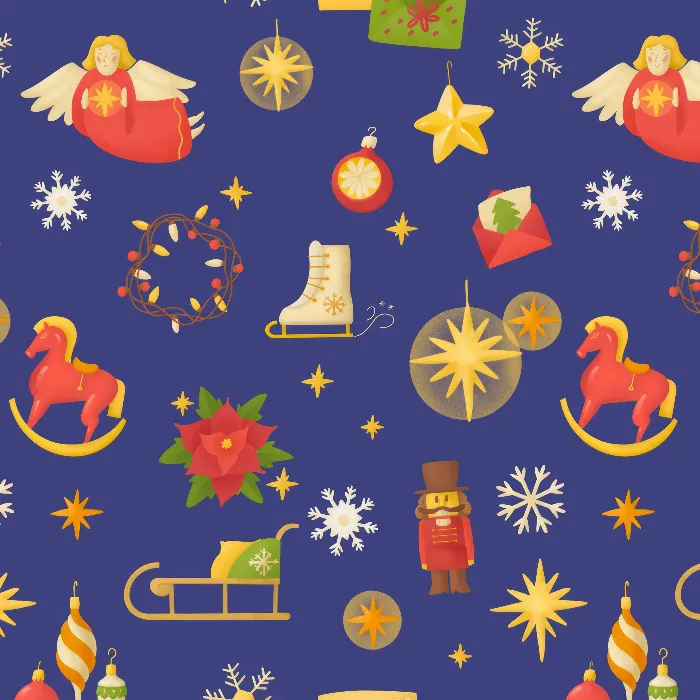Christmas illustrations as patterns and images for atmospheric backgrounds