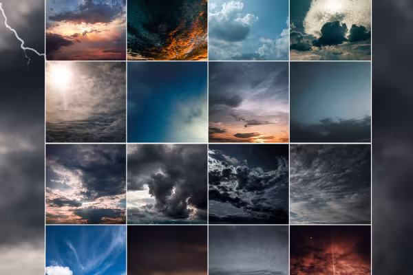 Molnfoton för att byta ut himlen och som bakgrund.
