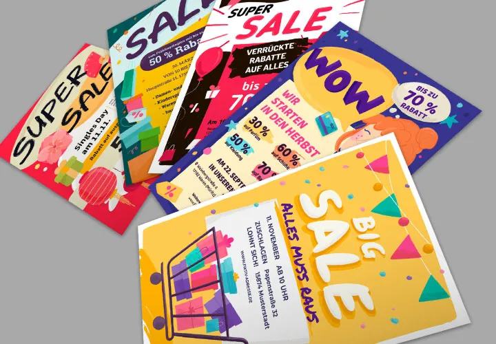 Advertising poster templates for discount campaigns and special sales